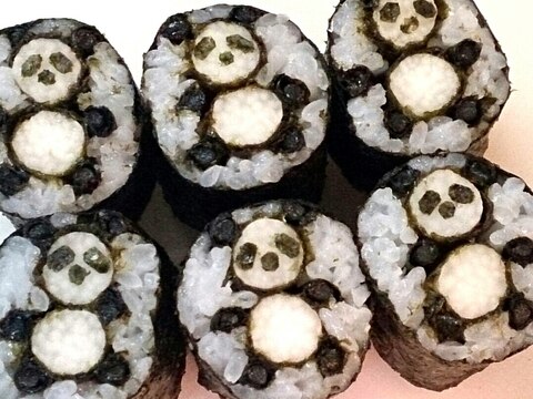 寿司型・模様巻き(長芋でパンダ)